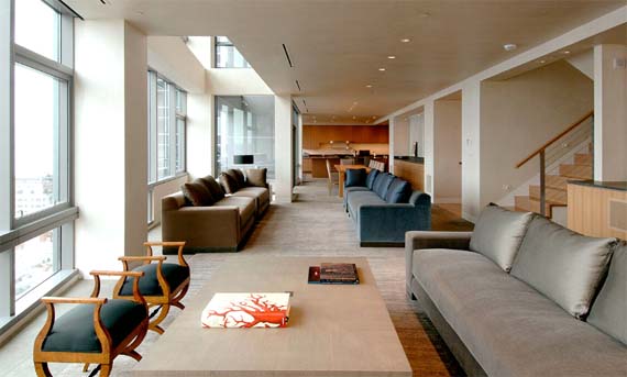 Millennium Tower Condominium, Modern Living Room Design