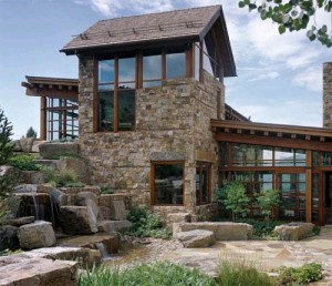 Brick House Design, House Design with Watercourse, Vail Valley Residence