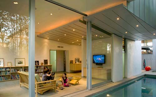 Family Room of Panorama House Design by Jesse Bornstein Architecture Panorama House Design by Jesse Bornstein Architecture