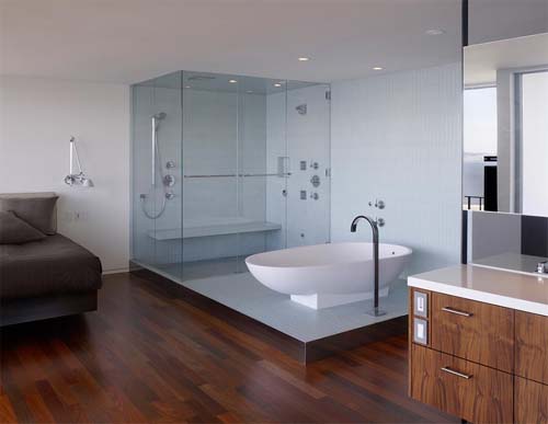 Glass Bath Room-Ludwig Apartment by Craig Steely Architecture