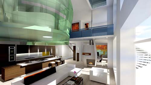 Living Area Perspective | Seatle Penthouse