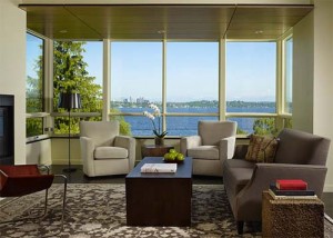 Living Room-Lake House Design by DeForest Architects