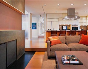 Living Room-Mercer Island House Design by Lane Williams Architects