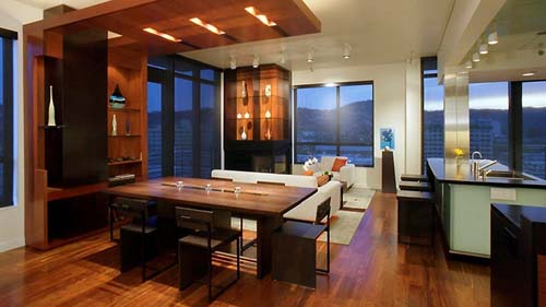 View Through Dining Area to Living | Lerner Residence