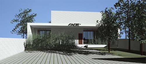 Concept House A, Minimalist House Concept by Rangr Studio - Front view