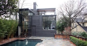 Exterior view, Ansley Glass House, House with Glass Curtain-Walls