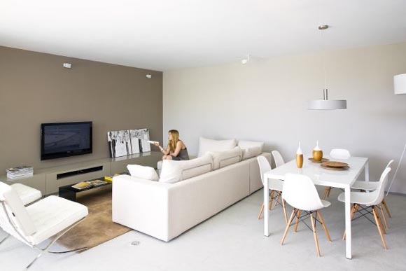 Family Room view, Square House, Single Family House