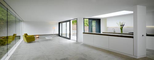 House in Wicklow, Two Level Hill House Design by Odos Architect - Interior view