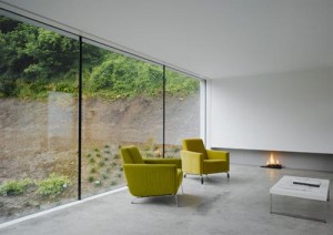 House in Wicklow, Two Level Hill House Design by Odos Architect - Interior view