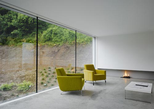 House in Wicklow, Two Level Hill House Design by Odos Architect - Interior view