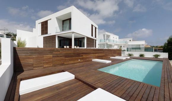 Pool view, Square House, Single Family House