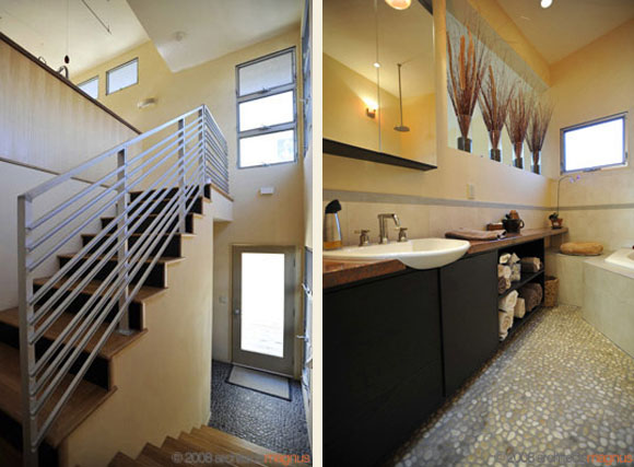 Stairs Bathroom View of Hashi House by Magnus Architects Hashi House, House with Modern Interior Asian Palette by Magnus Architects